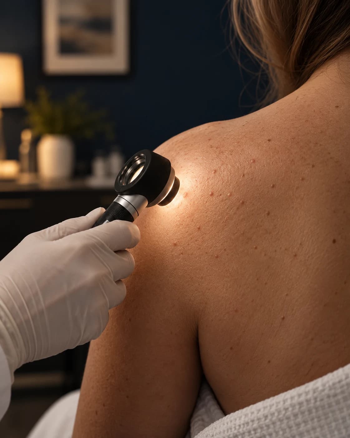 Examinarea dermatologică a unor bubițe asemănătoare coșurilor de pe umăr